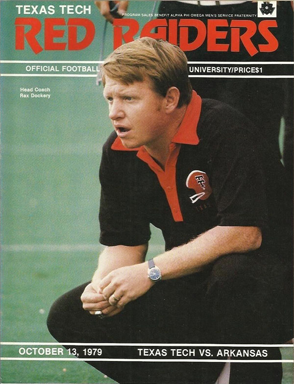 College Football Program: Texas Tech Red Raiders vs. Arkansas Razorbacks (October 13, 1979)