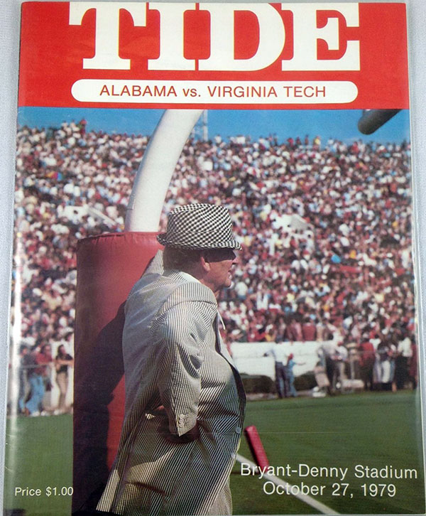 College Football Program: Alabama Crimson Tide vs. Virginia Tech Gobblers (October 27, 1979)
