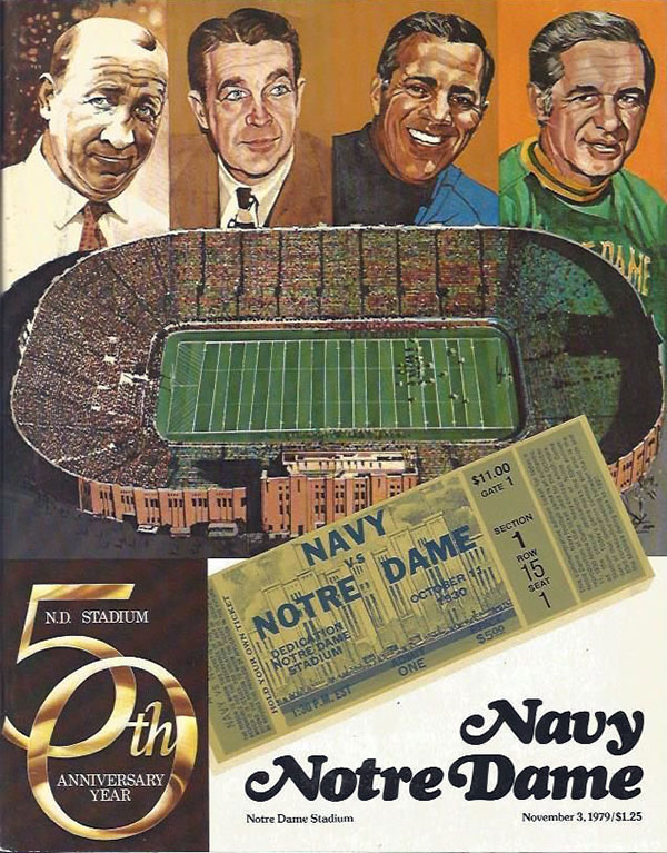 College Football Program: Notre Dame Fighting Irish vs. Navy Midshipmen (November 3, 1979)