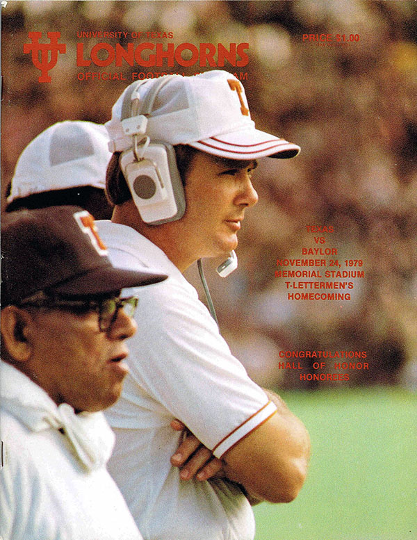 College Football Program: Texas Longhorns vs. Baylor Bears (November 24, 1979)