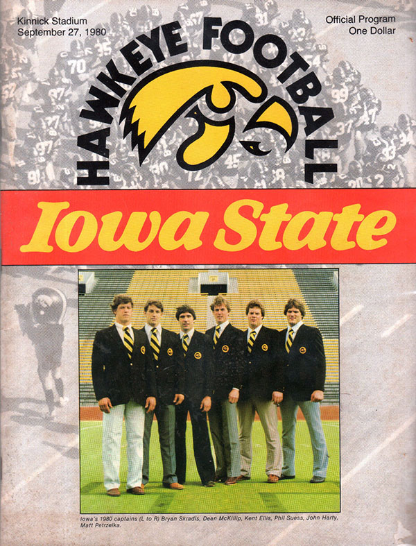 College Football Program: Iowa Hawkeyes vs. Iowa State Cyclones (September 27, 1980)