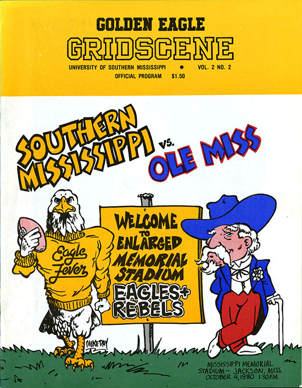 College Football Program: Southern Miss Golden Eagles vs. Ole Miss Rebels (October 4, 1980)