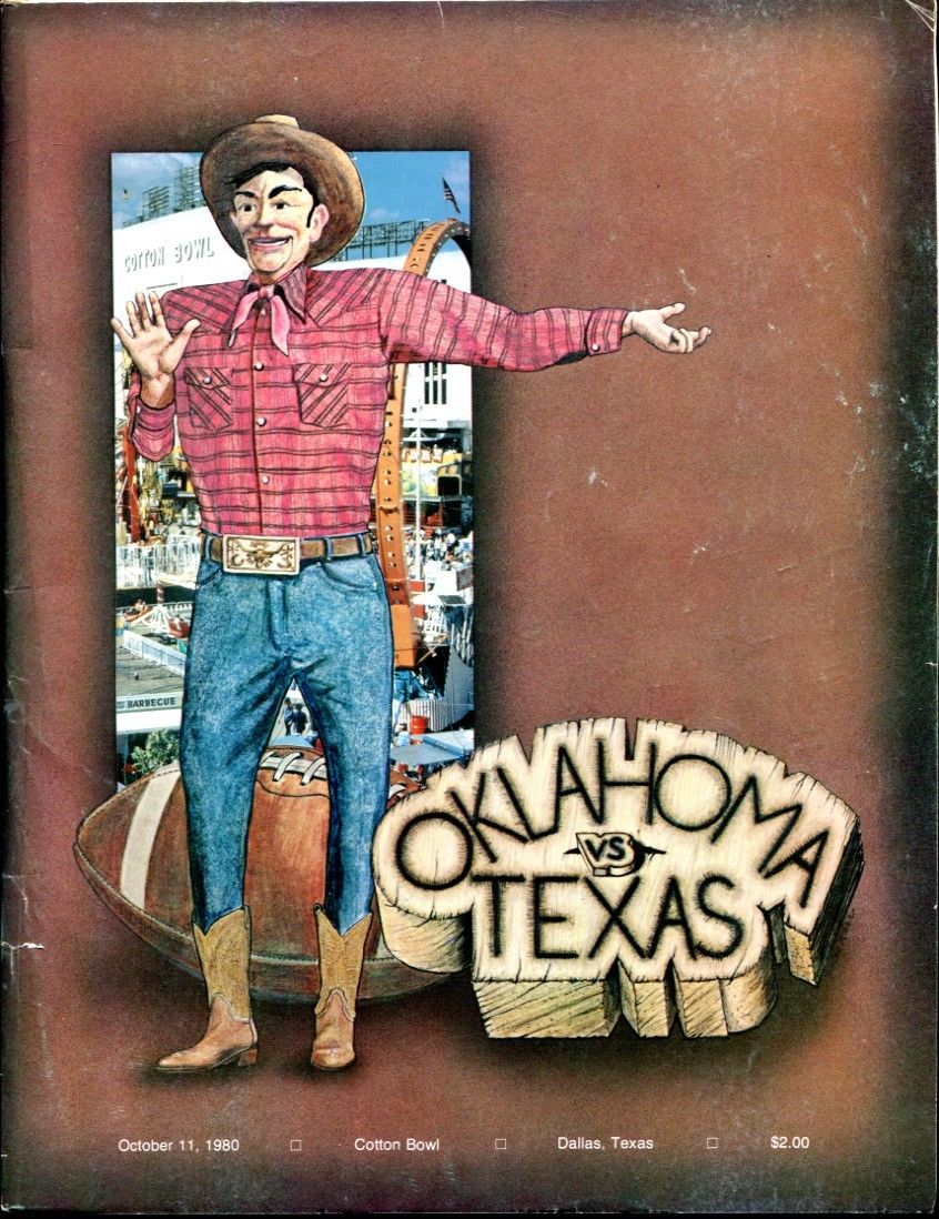 College Football Program: Texas Longhorns vs. Oklahoma Sooners (October 11, 1980)