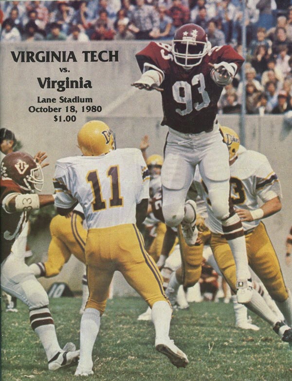 College Football Program: Virginia Tech Gobblers vs. Virginia Cavaliers (October 18, 1980)