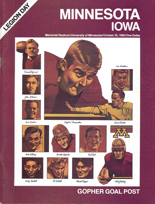 College Football Program: Minnesota Golden Gophers vs. Iowa Hawkeyes (October 25, 1980)