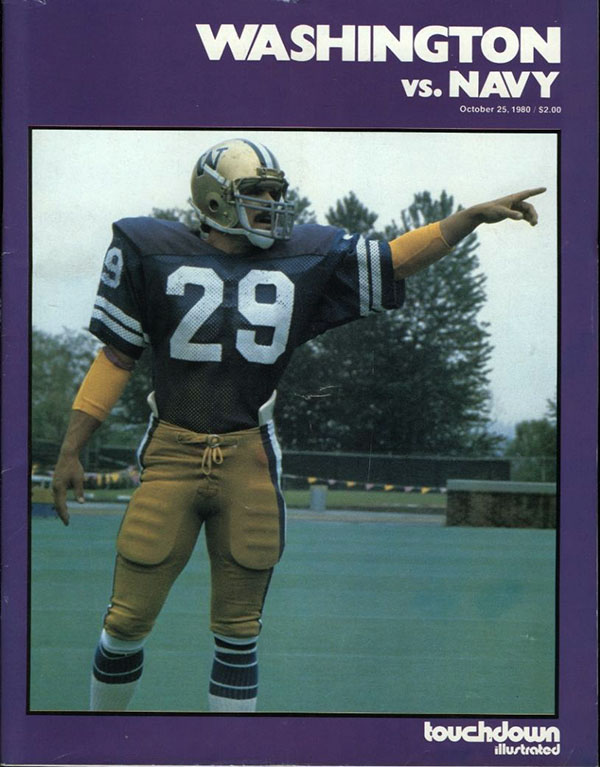 College Football Program: Washington Huskies vs. Navy Midshipmen (October 25, 1980)