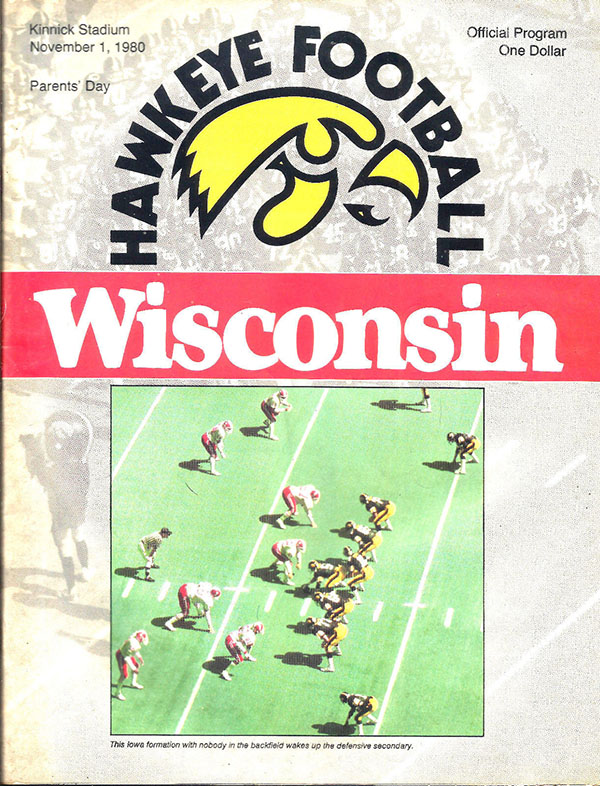 College Football Program: Iowa Hawkeyes vs. Wisconsin Badgers (November 1, 1980)