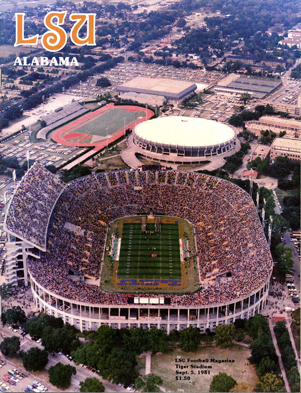 College Football Program: LSU Tigers vs. Alabama Crimson Tide (September 5, 1981)