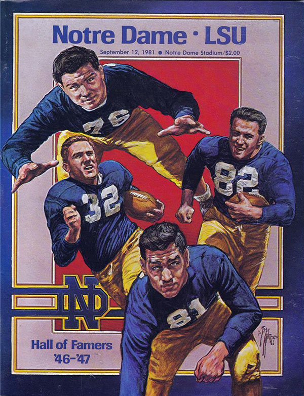 College Football Program: Notre Dame Fighting Irish vs. LSU Tigers (September 12, 1981)