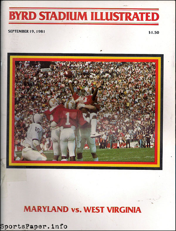 College Football Program: Maryland Terrapins vs. West Virginia Mountaineers (September 19, 1981)