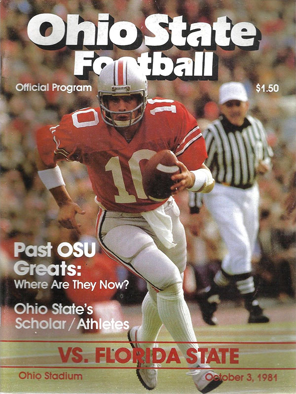 College Football Program: Ohio State Buckeyes vs. Florida State Seminoles (October 3, 1981)