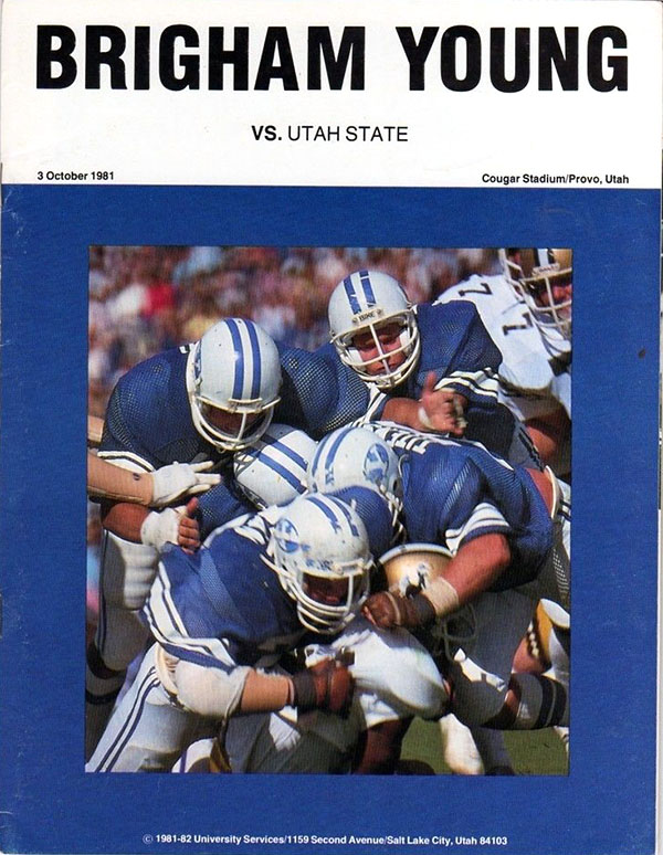 College Football Program: BYU Cougars vs. Utah State Aggies (October 3, 1981)