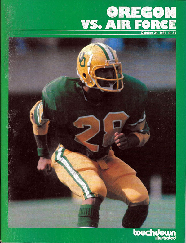 College Football Program: Oregon Ducks vs. Air Force Falcons (October 24, 1981)