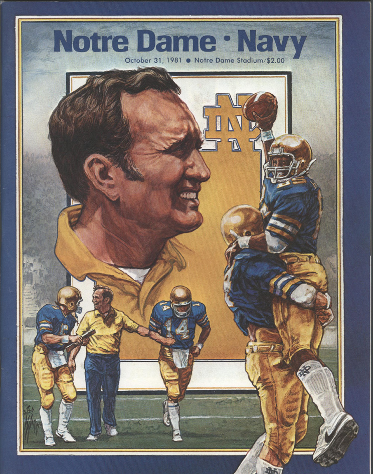 College Football Program: Notre Dame Fighting Irish vs. Navy Midshipmen (October 31, 1981)