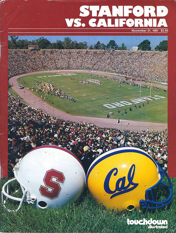 College Football Program: Stanford Cardinals vs. California Golden Bears (November 21, 1981)