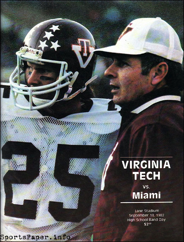 College Football Program: Virginia Tech Hokies vs. Miami Hurricanes (September 18, 1982)