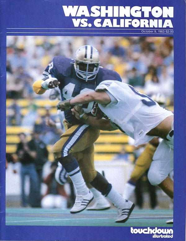 College Football Program: Washington Huskies vs. California Golden Bears (October 9, 1982)
