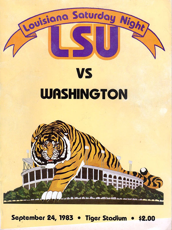 College Football Program: LSU Tigers vs. Washington Huskies (September 24, 1983)