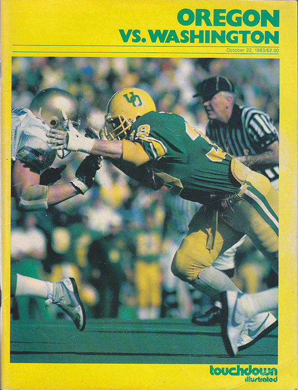 College Football Program: Oregon Ducks vs. Washington Huskies (October 22, 1983)