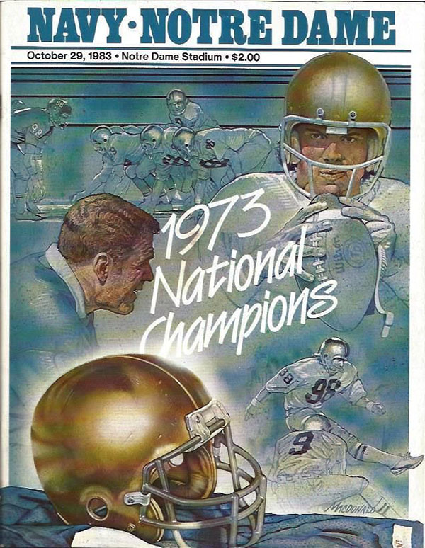 College Football Program: Notre Dame Fighting Irish vs. Navy Midshipmen (October 29, 1983)