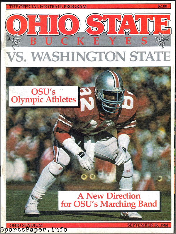 College Football Program: Ohio State Buckeyes vs. Washington State Cougars (September 15, 1984)