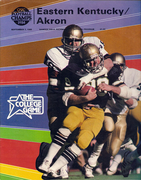 College Football Program: Eastern Kentucky Colonels vs. Akron Zips (September 7, 1985)