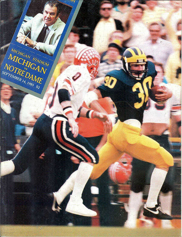 College Football Program: Michigan Wolverines vs. Notre Dame Fighting Irish (September 14, 1985)