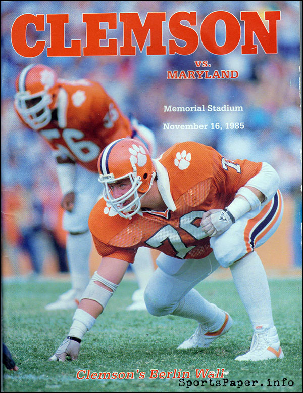 College Football Program: Clemson Tigers vs. Maryland Terrapins (November 16, 1985)