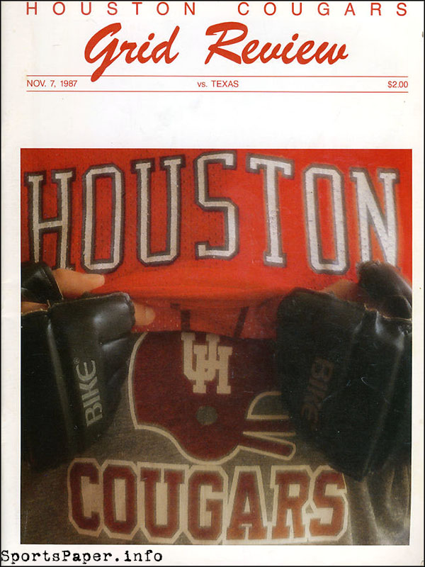 College Football Program: Houston Cougars vs. Texas Longhorns (November 7, 1987)