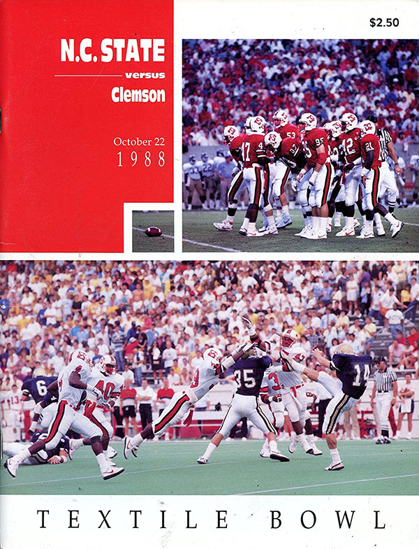 College Football Program: NC State Wolfpack vs. Clemson Tigers (October 22, 1988)