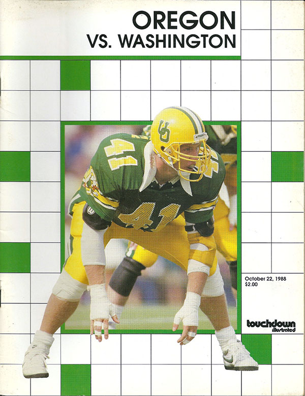 College Football Program: Oregon Ducks vs. Washington Huskies (October 22, 1988)