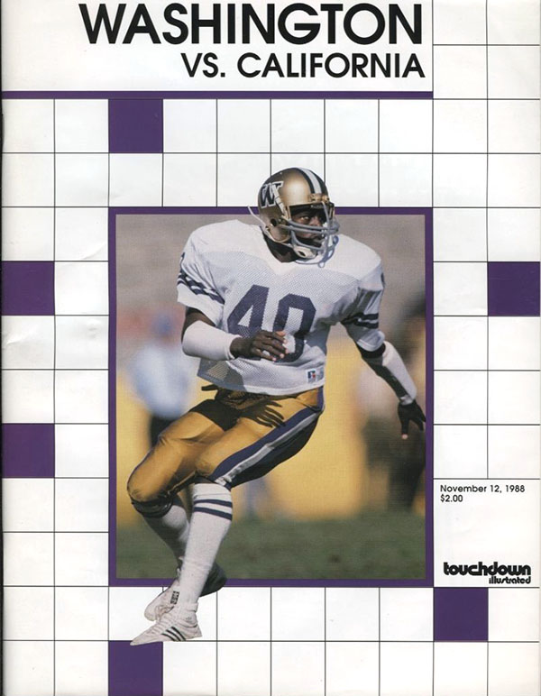 College Football Program: Washington Huskies vs. California Golden Bears (November 12, 1988)