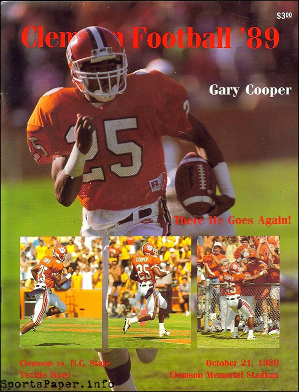 College Football Program: Clemson Tigers vs. NC State Wolfpack (October 21, 1989)