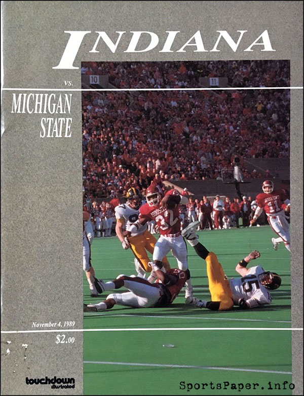 College Football Program: Indiana Hoosiers vs. Michigan State Spartans (November 4, 1989)