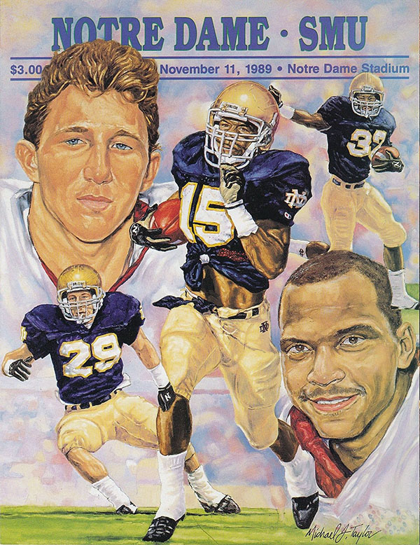 College Football Program: Notre Dame Fighting Irish vs. SMU Mustangs (November 11, 1989)