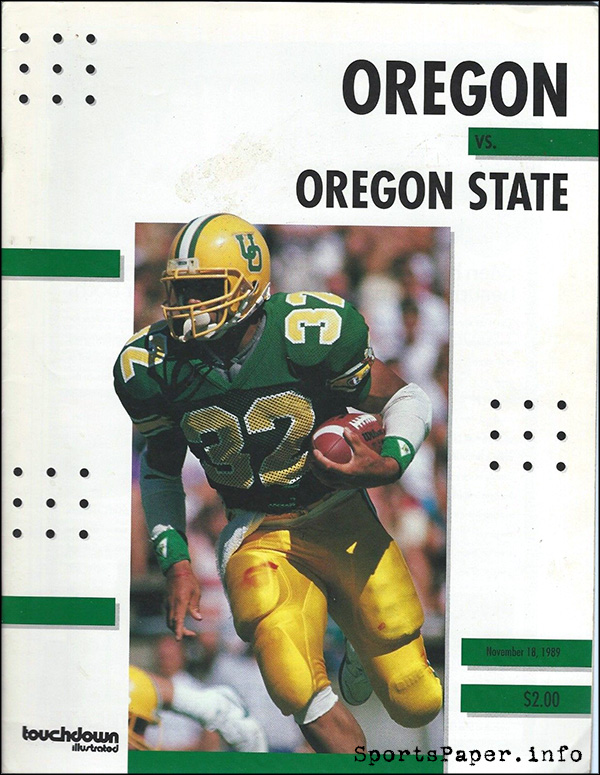 College Football Program: Oregon Ducks vs. Oregon State Beavers (November 18, 1989)