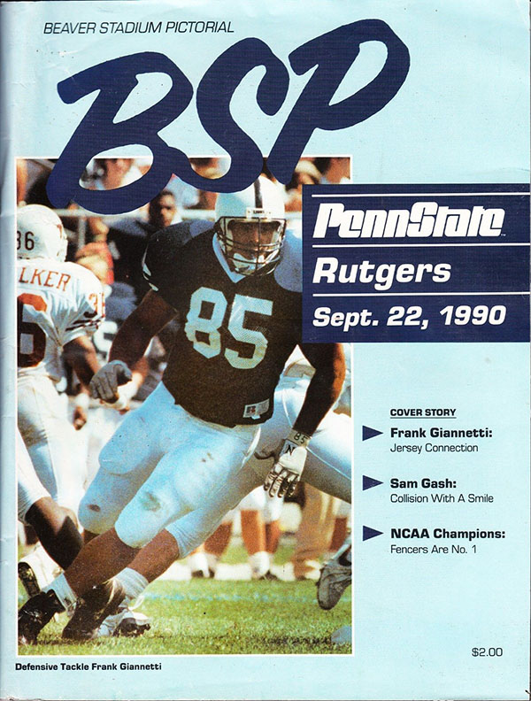 College Football Program: Penn State Nittany Lions vs. Rutgers Scarlet Knights (September 22, 1990)