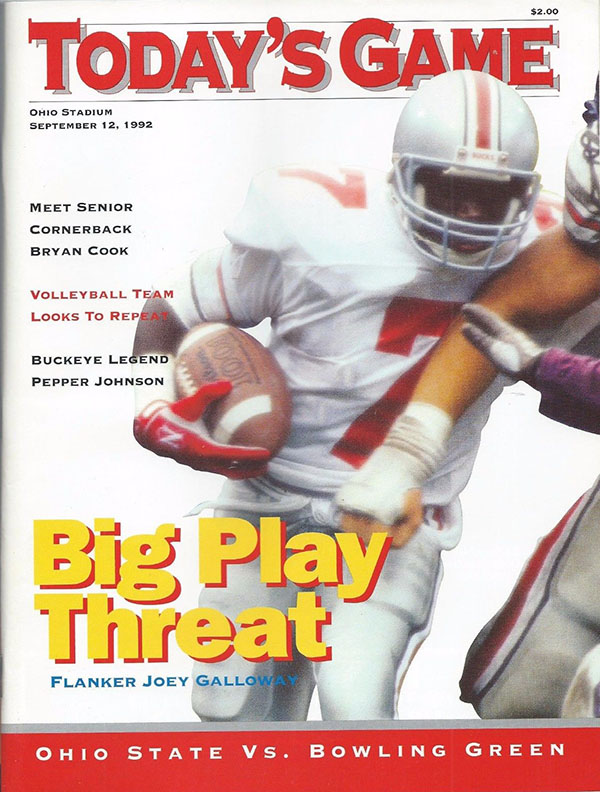 College Football Program: Ohio State Buckeyes vs. Bowling Green Falcons (September 12, 1992)