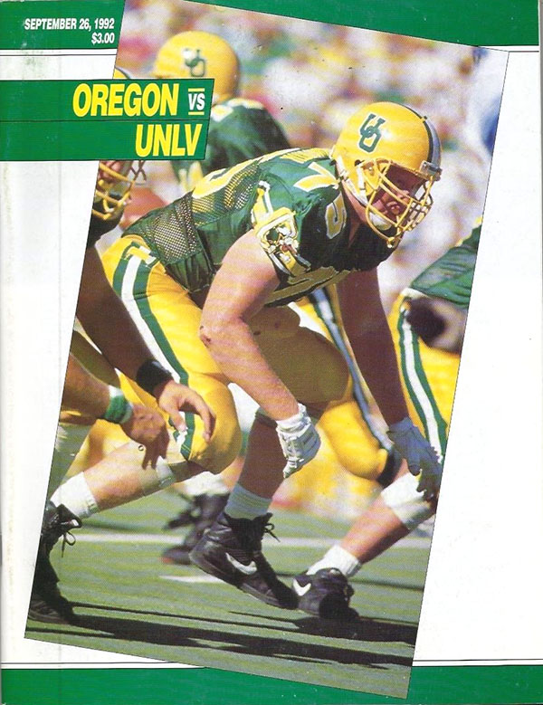 College Football Program: Oregon Ducks vs. UNLV Rebels (September 26, 1992)