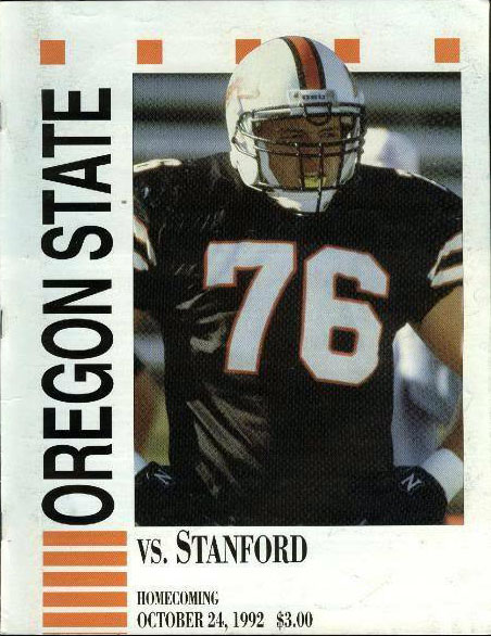 College Football Program: Oregon State Beavers vs. Stanford Cardinal (October 24, 1992)