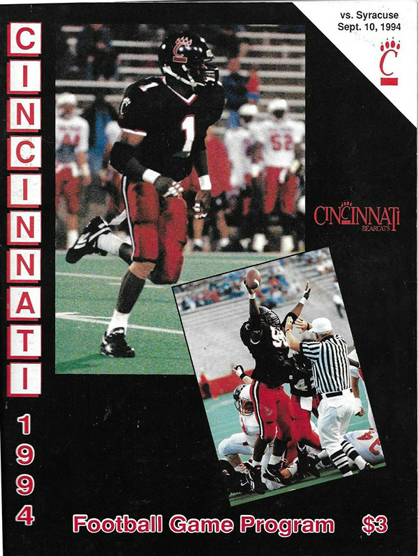 College Football Program: Cincinnati Bearcats vs. Syracuse Orangemen (September 10, 1994)