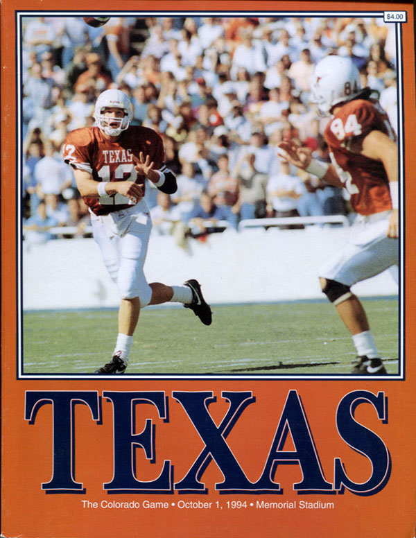 College Football Program: Texas Longhorns vs. Colorado Buffaloes (October 1, 1994)