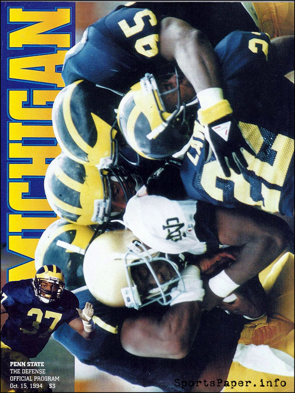 College Football Program: Michigan Wolverines vs. Penn State Nittany Lions (October 15, 1994)