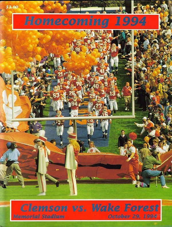 College Football Program: Clemson Tigers vs. Wake Forest Demon Deacons (October 29, 1994)