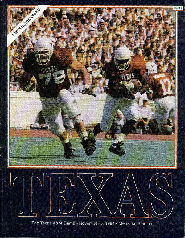 College Football Program: Texas Longhorns vs. Texas A&M Aggies (November 5, 1994)