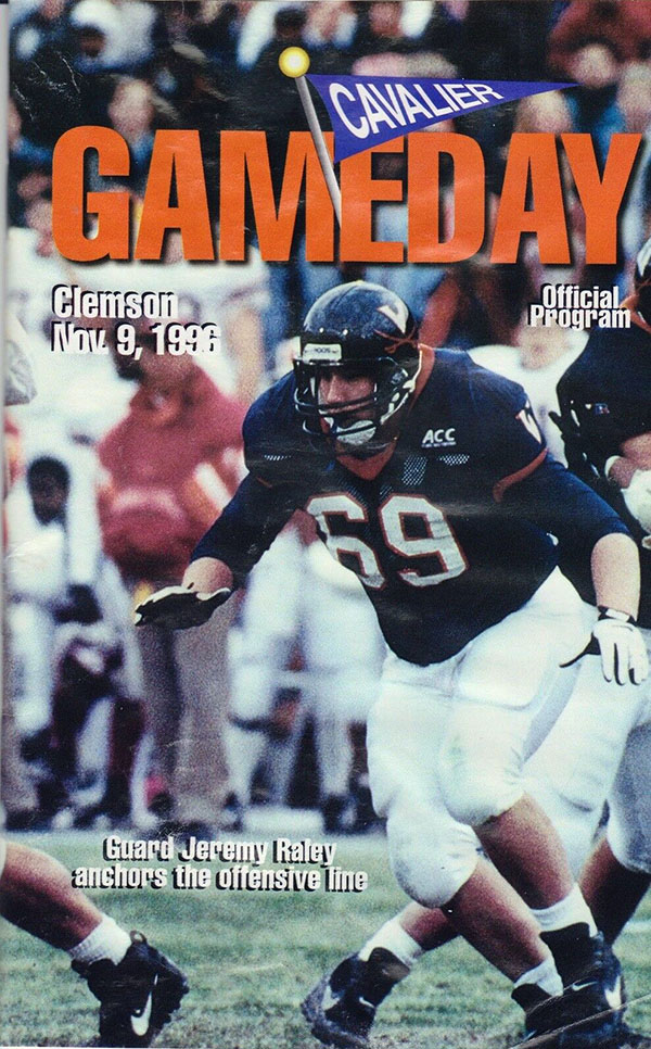 College Football Program: Virginia Cavaliers vs. Clemson Tigers (November 9, 1996)