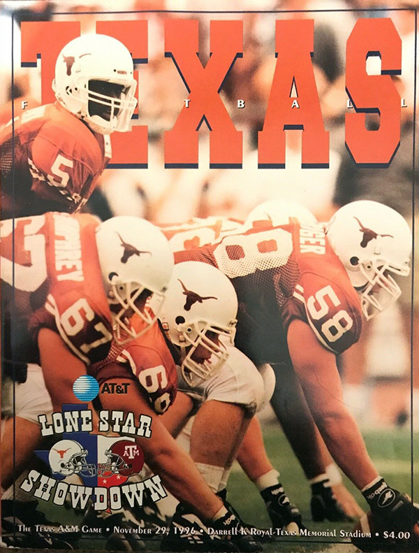 College Football Program: Texas Longhorns vs. Texas A&M Aggies (November 29, 1996)