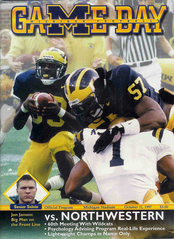 College Football Program: Michigan Wolverines vs. Northwestern Wildcats (October 11, 1997)