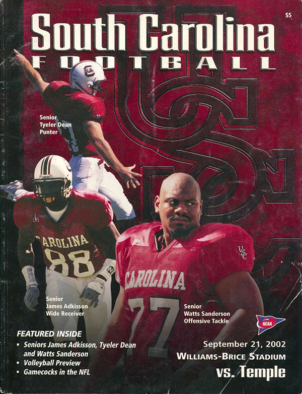 College Football Program: South Carolina Gamecocks vs. Temple Owls (November 15, 2002)