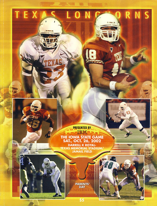 College Football Program: Texas Longhorns vs. Iowa State Cyclones (October 26, 2002)